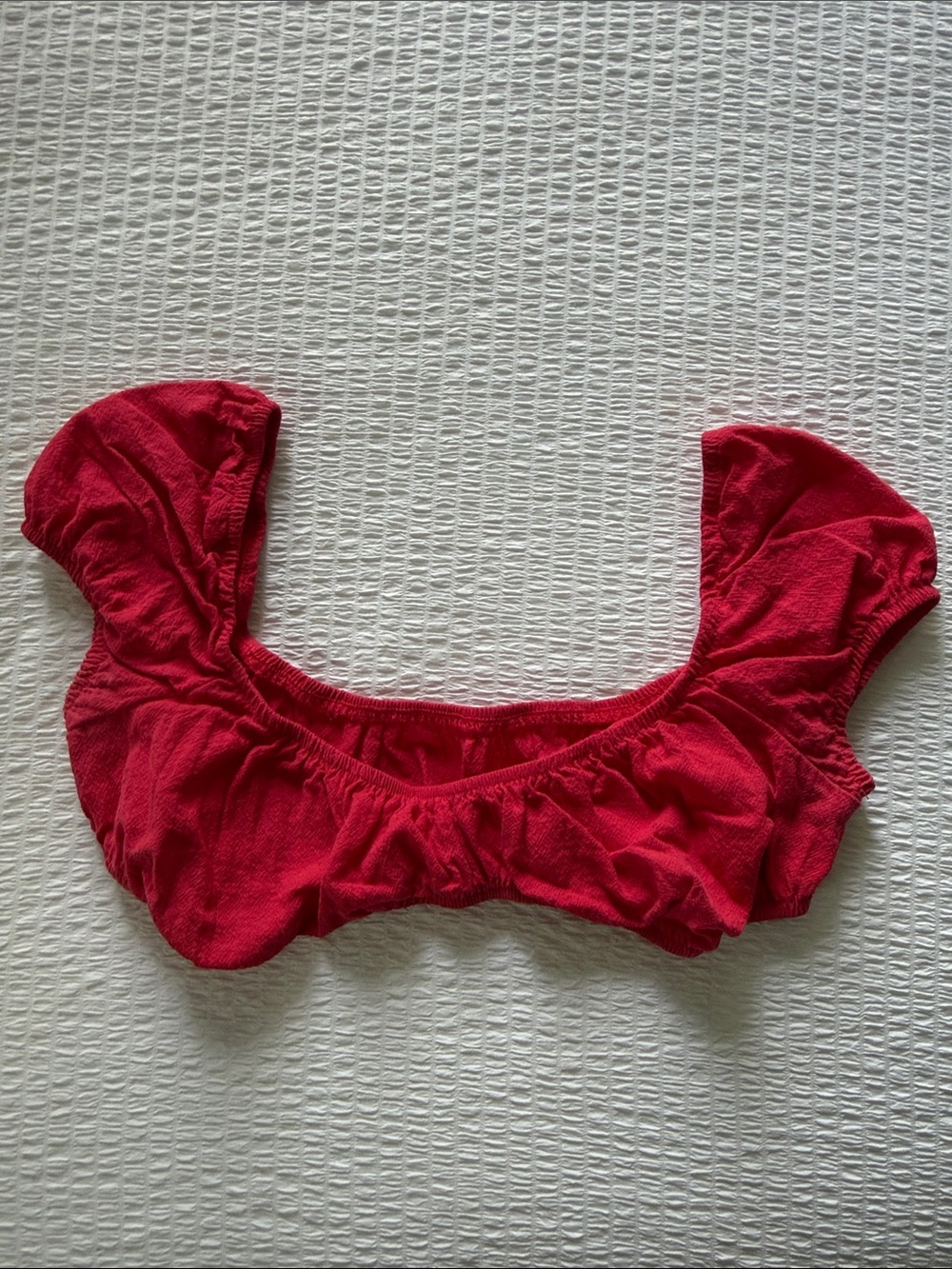 Red Ruched Crop Top